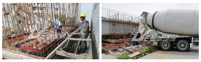 珠?；U水處理工程土建施工現(xiàn)場